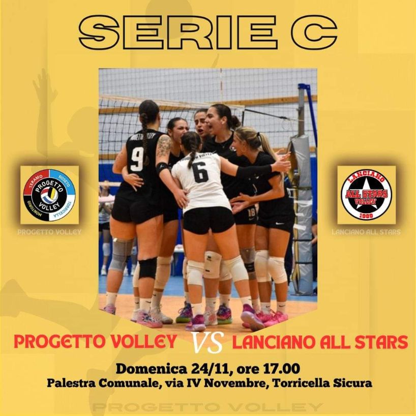 Pallavolo C/fem. Progetto Volley vs Lanciano A.S., oggi alle 17,00