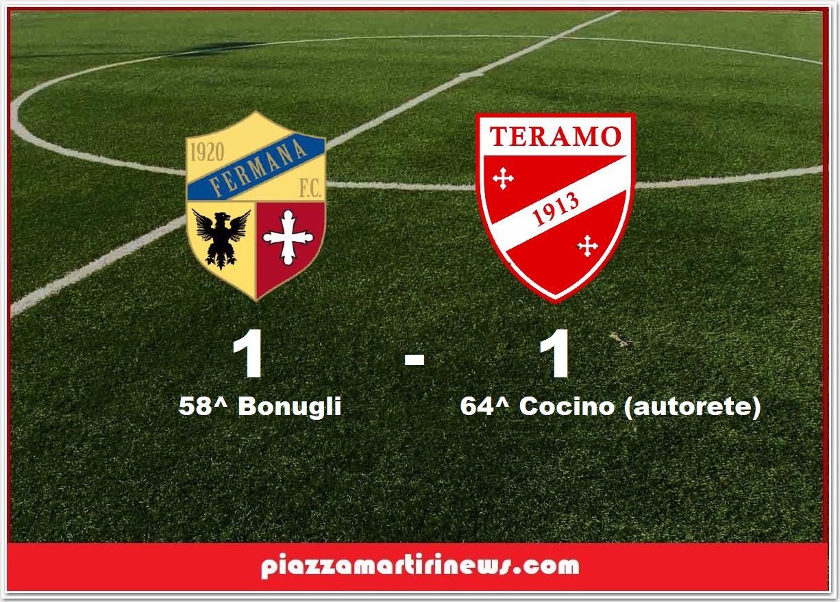 Calcio. Il Teramo pareggia 1-1 a Fermo grazie all’autorete di Cocino. Il Notaresco fa sua la partita con Roma City