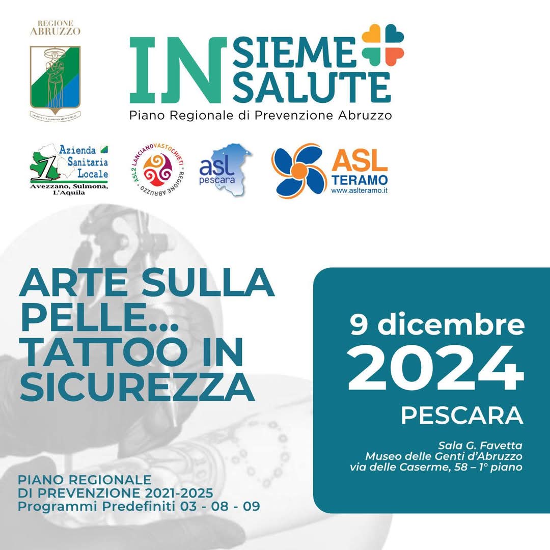 Tatuaggi. Un evento per la sicurezza organizzato dalla Regione Abruzzo