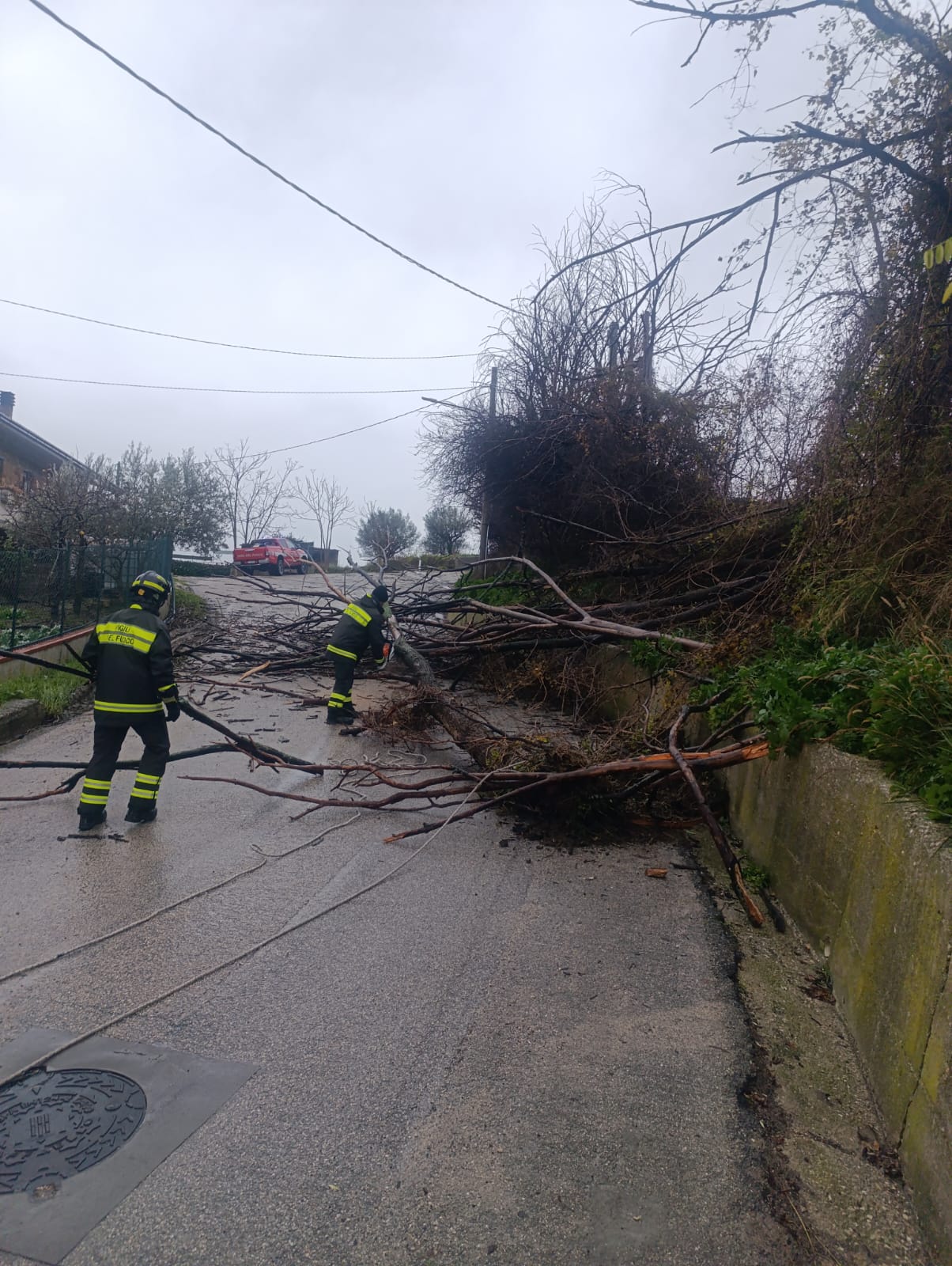 Giornata campale per i Vigili del Fuoco: 50 interventi in tutta la Provincia per neve, vento e blackout