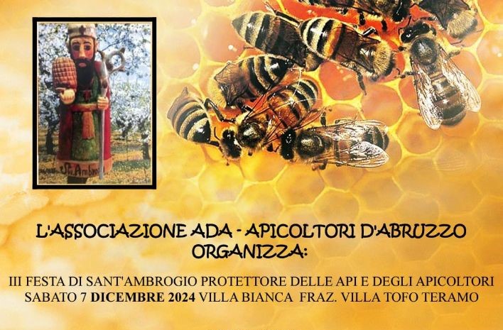 Al via a Teramo dal 7 dicembre la 3^ edizione della Festa di Sant’Ambrogio, patrono degli apicoltori.