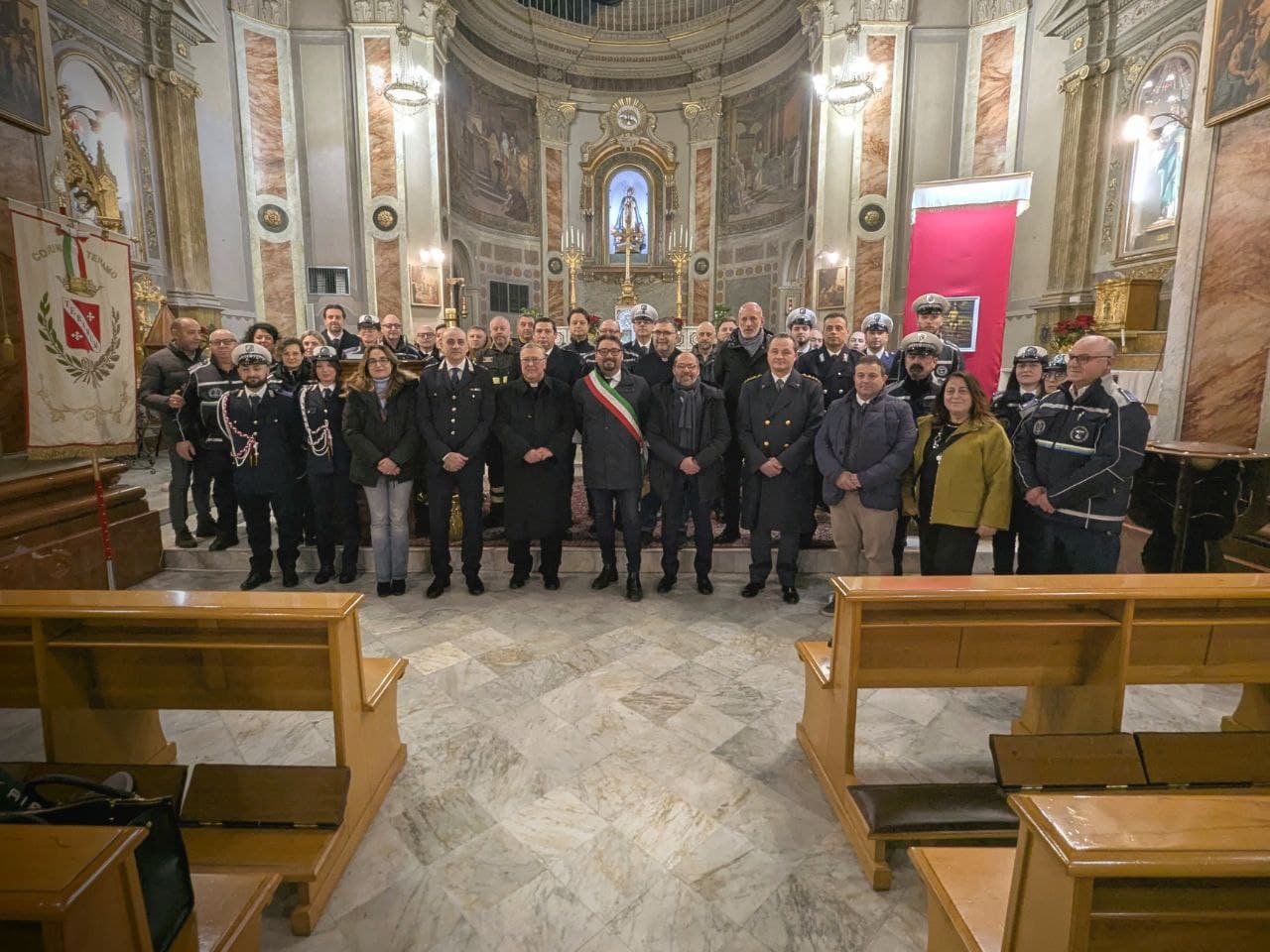 Con la messa officiata da mons. Leuzzi, La Polizia Locale ha celebrato oggi il suo Patrono
