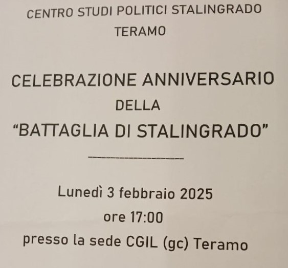 Teramo. La battaglia di Stalingrado ricordata domani presso la CGIL