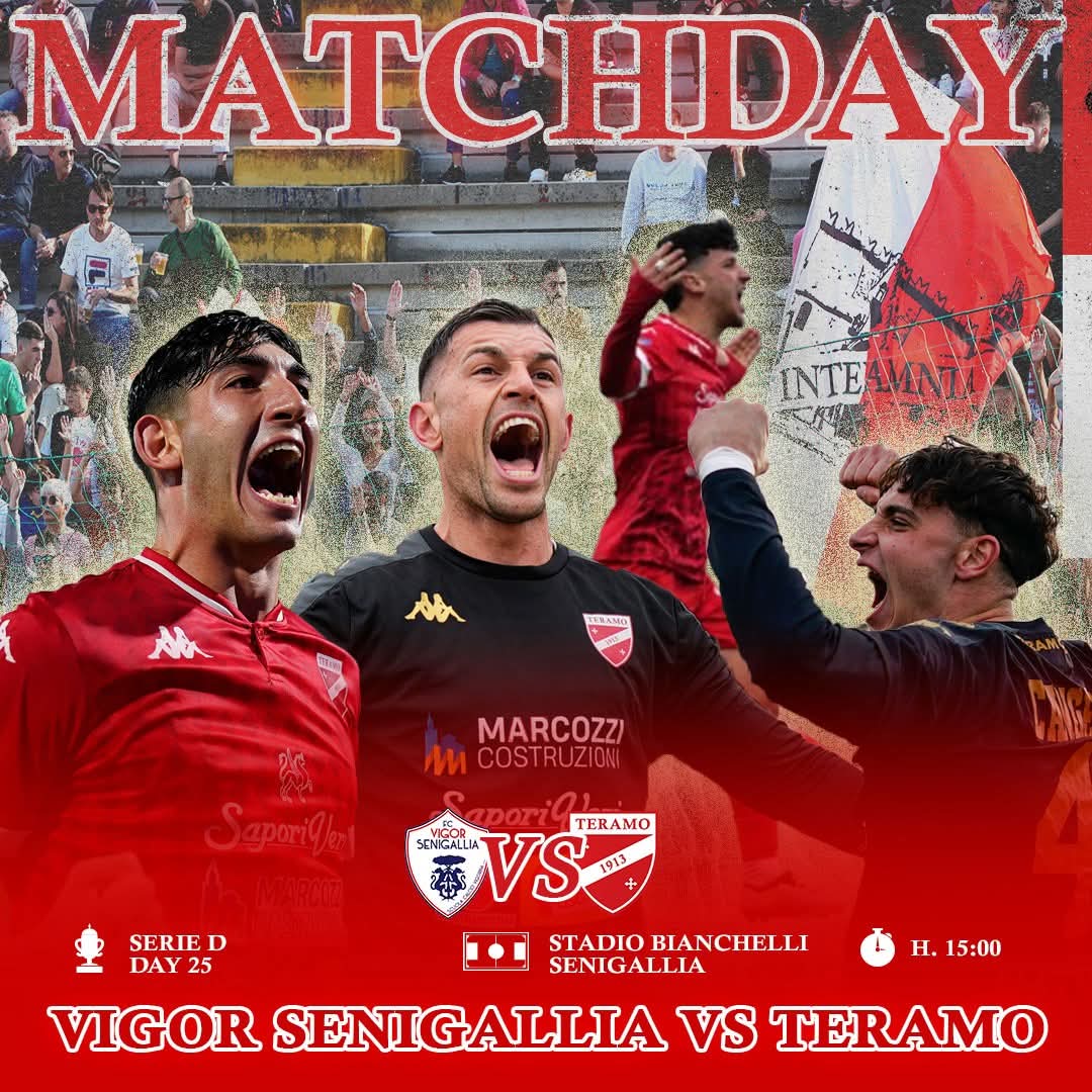 Senigallia vs Teramo. gli incontri di oggi – classifica alla 24^ giornata – Le formazioni