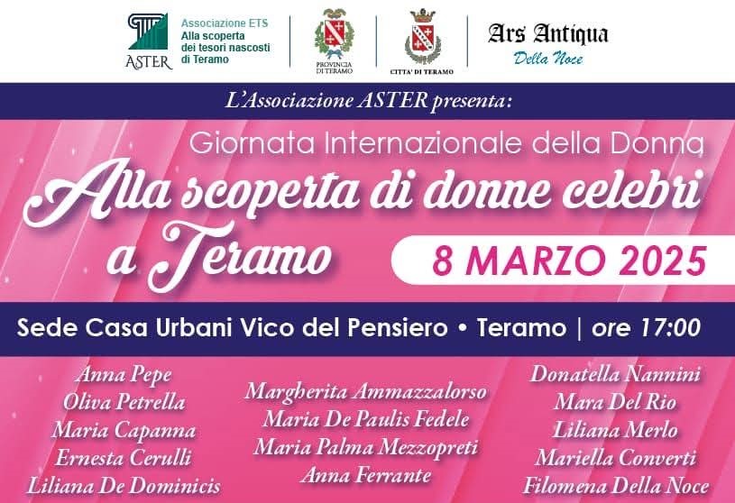 Domani Teramo omaggia le donne che hanno reso migliore la città