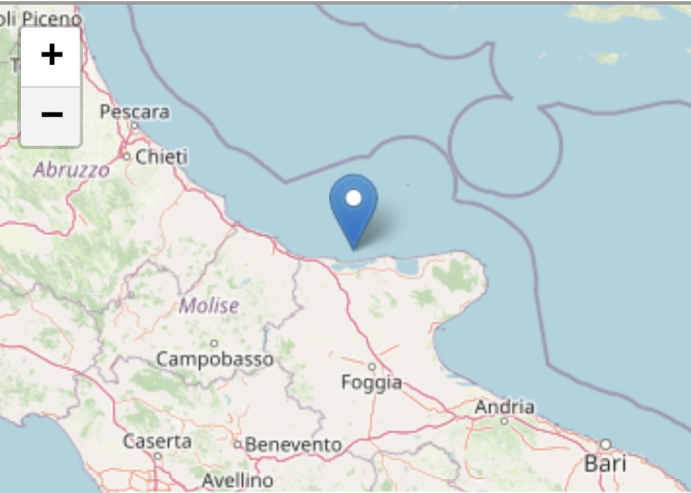 Scossa di terremoto 4,7 sulla costa garganica. Avvertita anche in Abruzzo
