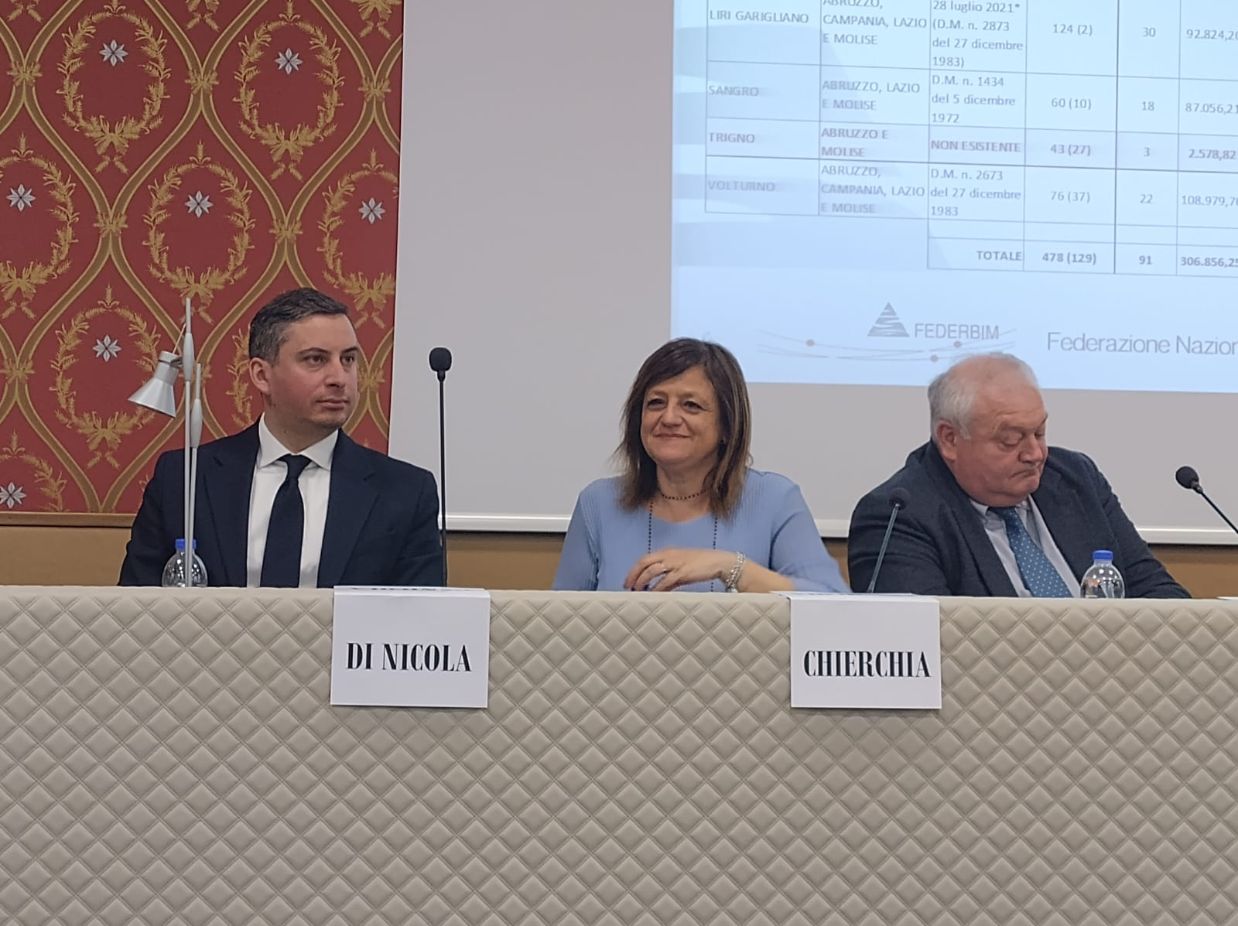 Il presidente del Bim Teramo, Marco Di Nicola, a Campobasso in rappresentanza di Federbim per sostenere la nascita di nuovi consorzi di bacino imbrifero nel Sud Italia