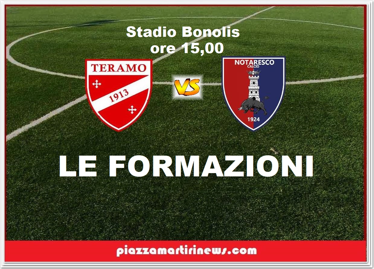 Calcio.Teramo  vs Notaresco, Le formazioni