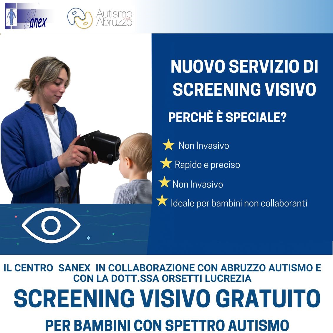 Screening Visivo Gratuito per Bambini Autistici: Un’Opportunità dal Centro Sanex e Abruzzo Autismo