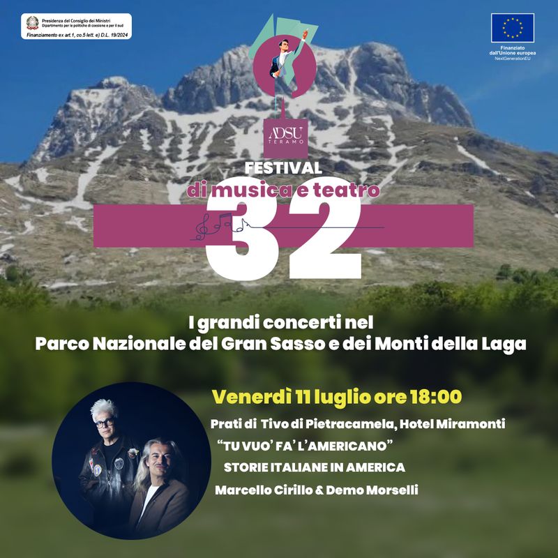 Concerto di “Marcello Cirillo & Demo Morselli”. Cambia la data all’11 luglio causa maltempo
