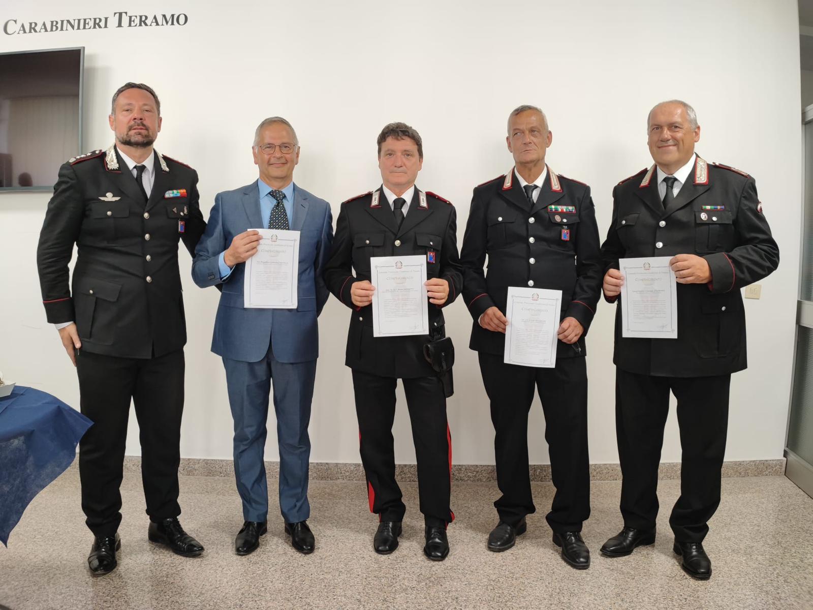Carabinieri in congedo. Cerimonia alla “Porrani”