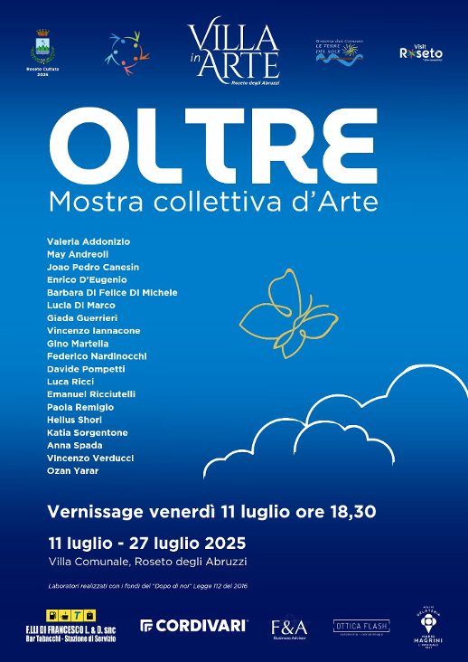 La mostra collettiva “Oltre” Al via l’11 luglio a Roseto, presso la Villa Comunale