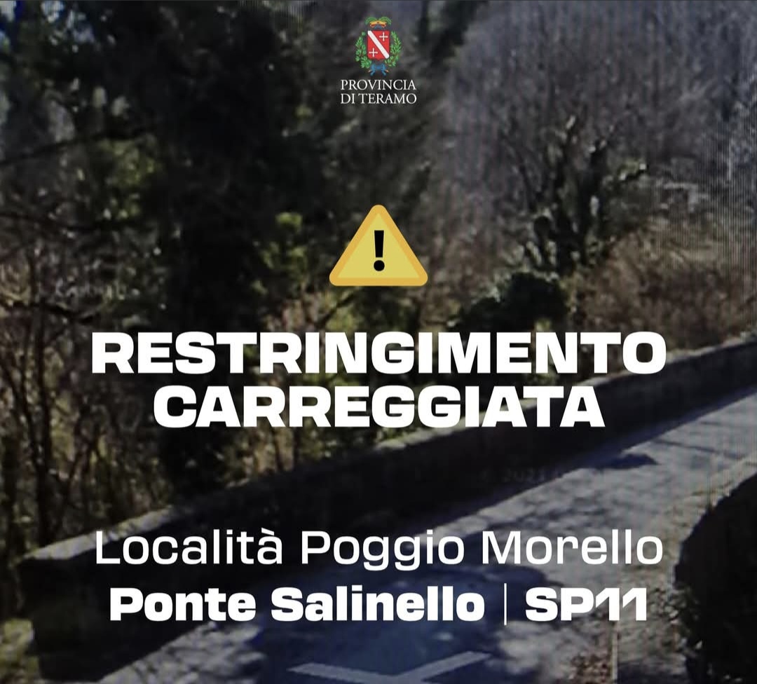 Viabilità modificata a Poggio Morello (Sant’Omero)Sulla S.P. 11