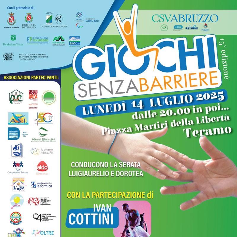 “Giochi Senza Barriere” a Teramo, tra Sport Inclusione e Solidarietà