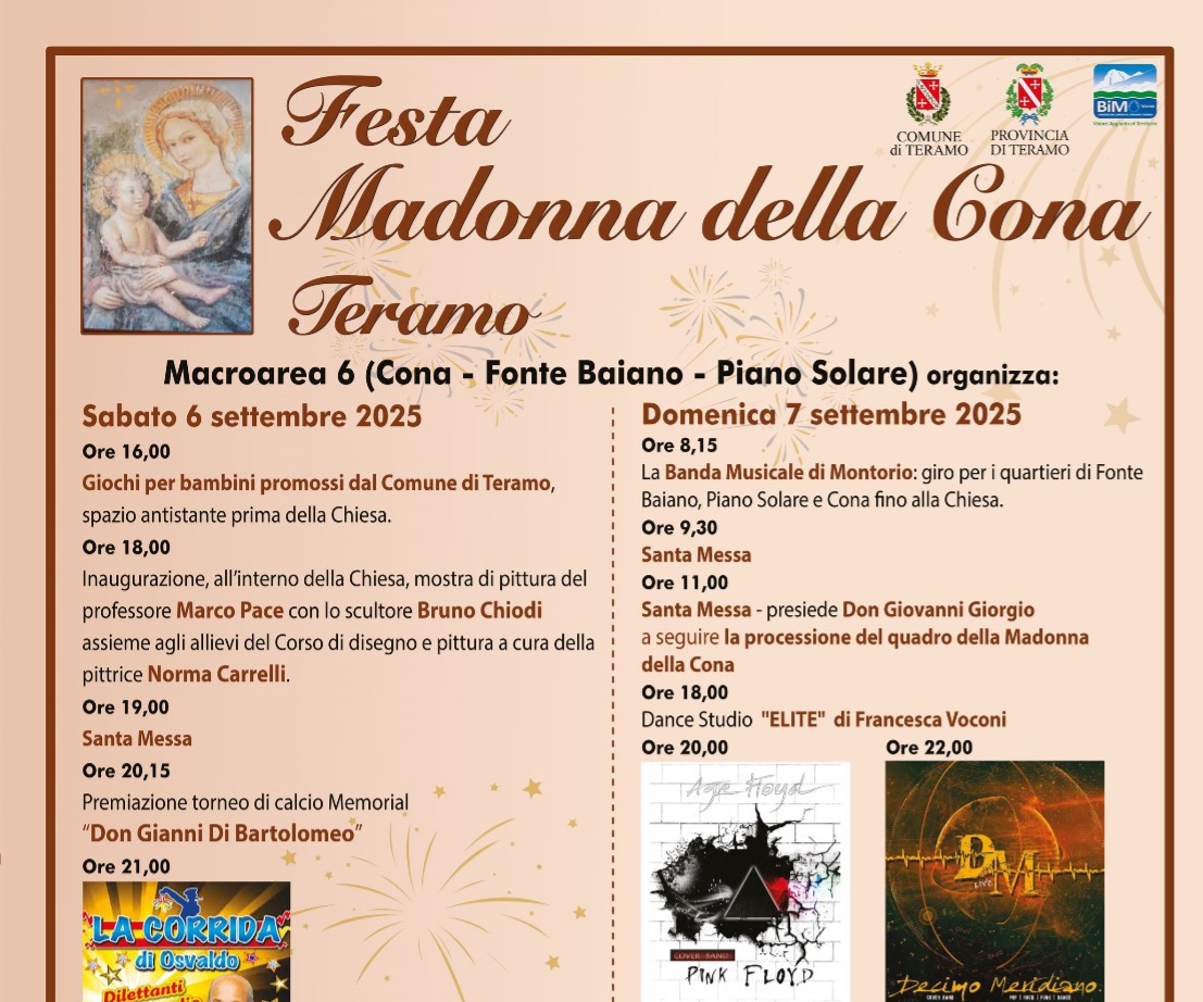 Teramo celebra la Madonna della Cona con arte, musica e tradizione