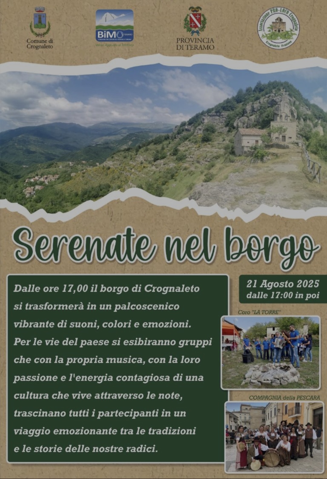 Crognaleto ospita “Serenate nel Borgo”: musica e tradizione per riscoprire l’identità culturale
