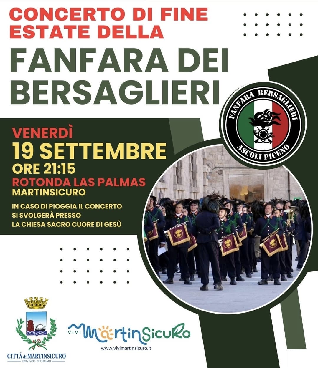 La Fanfara dei Bersaglieri chiude l’estate di Martinsicuro