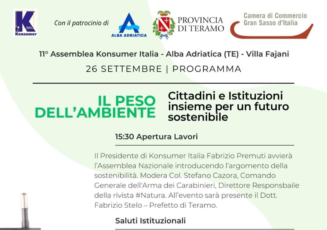 “Il peso dell’ambiente”, convegno domani ad Alba Adriatica