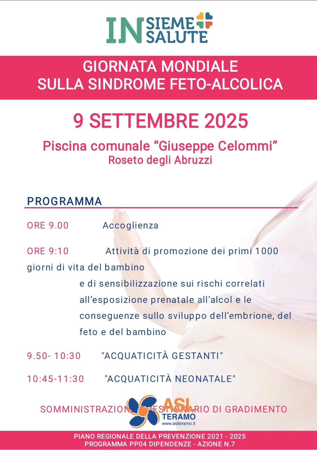 Zero alcol in gravidanza, a Roseto iniziativa di sensibilizzazione