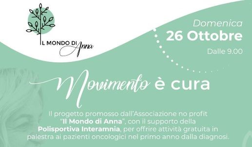 “Movimento è cura”: progetto per pazienti oncologici all’Interamnia