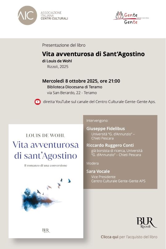 “La vita di Sant’Agostino raccontata da Louis De Wohl – Incontro alla Biblioteca Diocesana di Teramo”