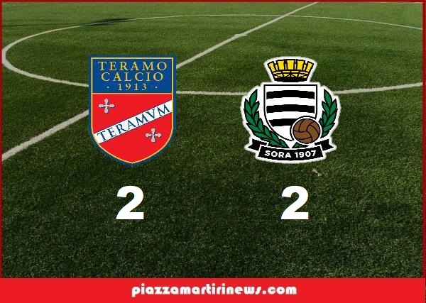 Calcio: teramo – Sora: 2 a 2. I Biancorossi scendono in terza posizione in classifica. Bene Notaresco in casa, Giulianova K.O all’Aquila