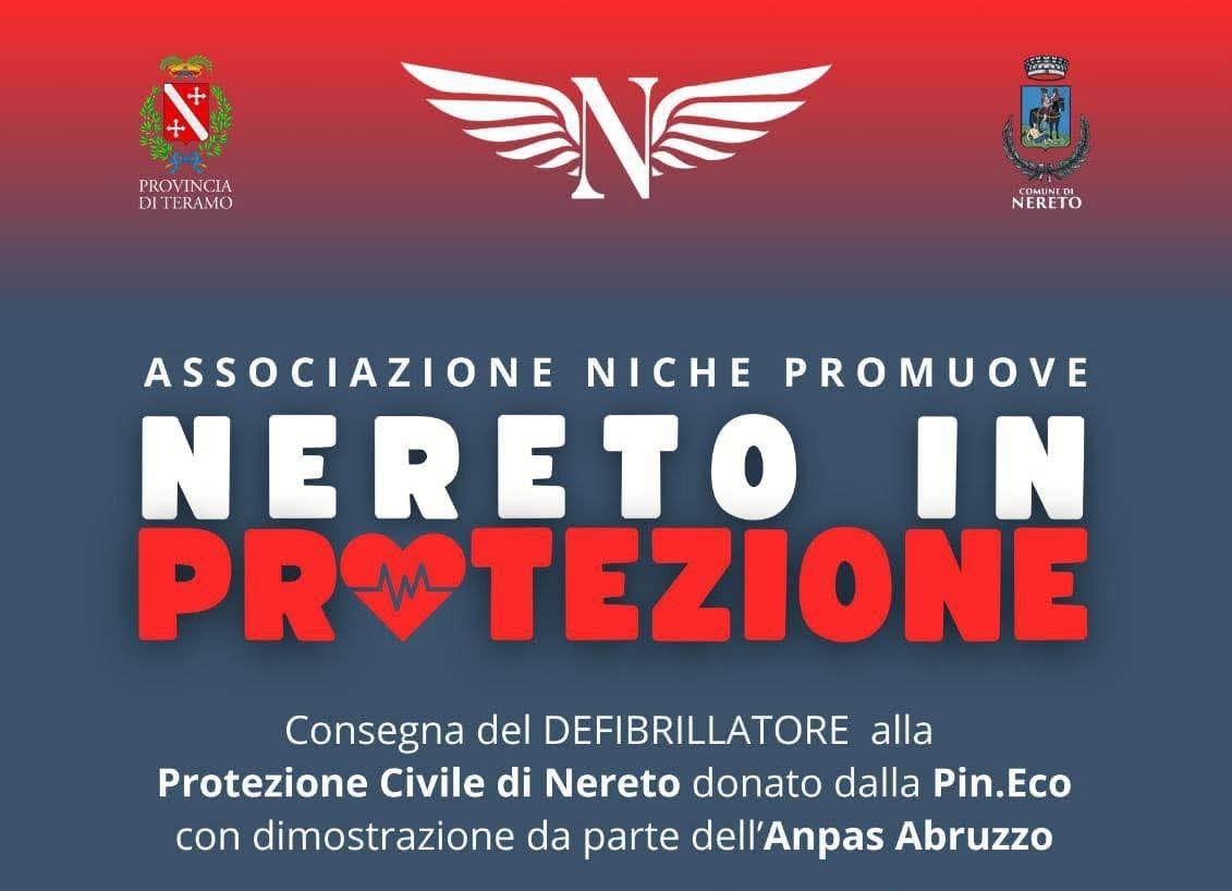 Un nuovo defibrillatore per Nereto: la donazione dell’Associazione Niche alla Protezione Civile