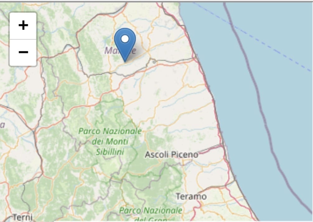 Scossa di terremoto di magnitudo 2.6 registrata a Treia, nessun danno segnalato
