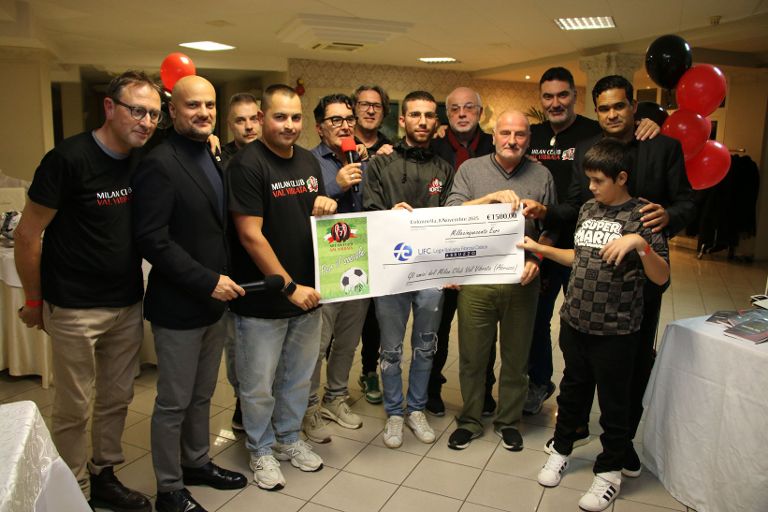 Cena Benefica del Milan Club Val Vibrata con Serginho e Luca Serafini. Raccolti 1500 euro per la Lega Fibrosi Cistica