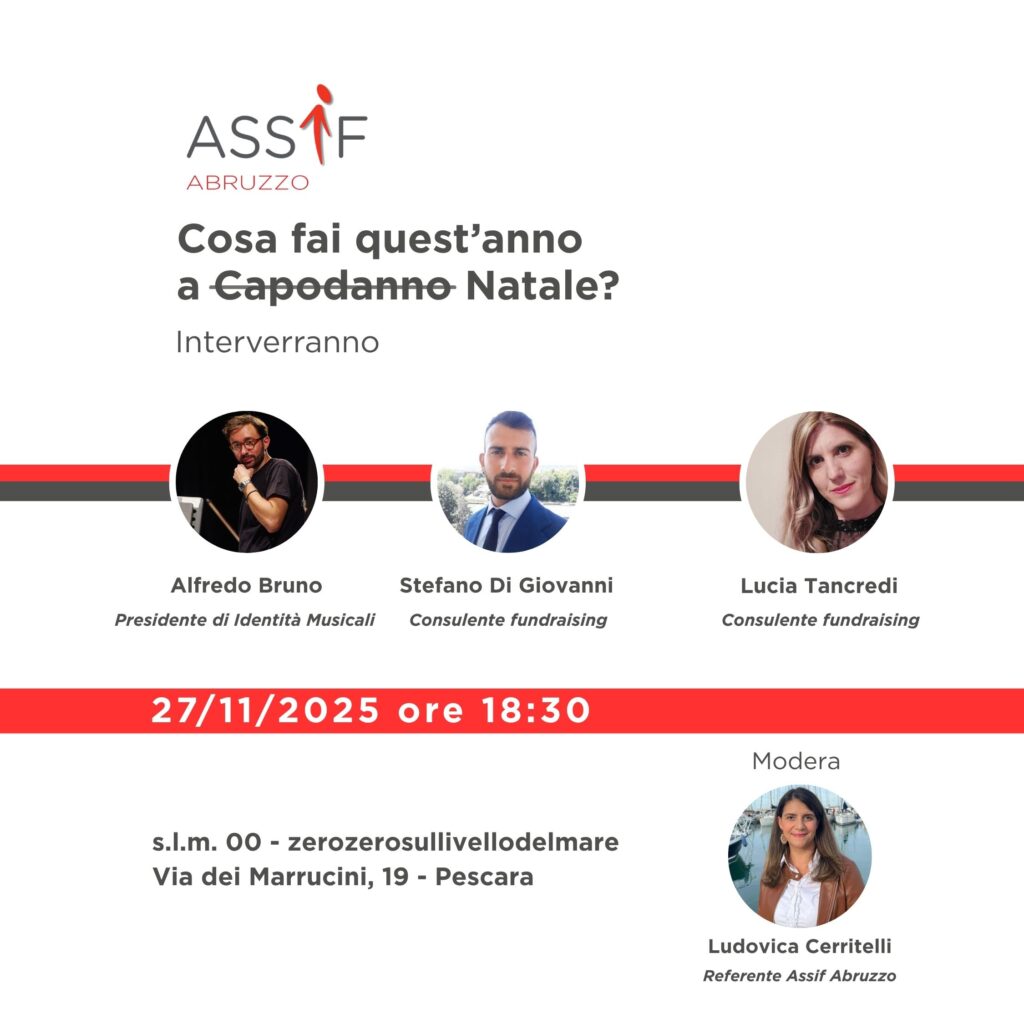 Fundraising natalizio, a Pescara un incontro gratuito promosso da ASSIF Abruzzo
