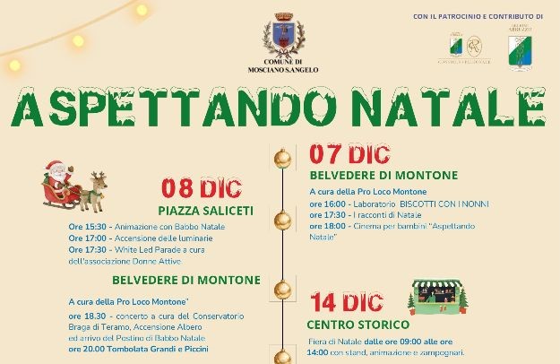 “Aspettando Natale”: Il Programma di Eventi a Mosciano Sant’Angelo