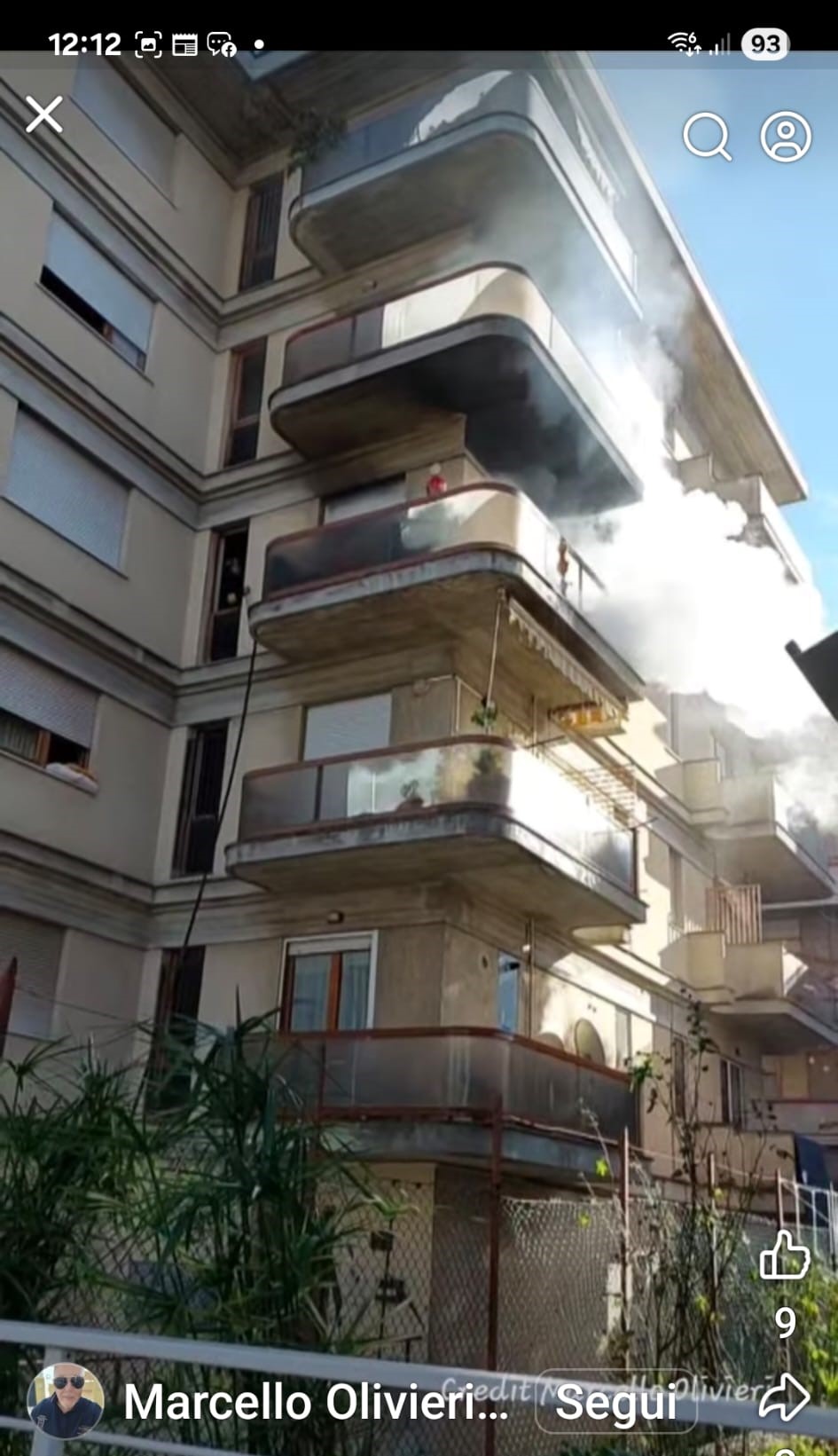 Incendio in appartamento in via Gasbarrini. Vigili del fuoco all’opera