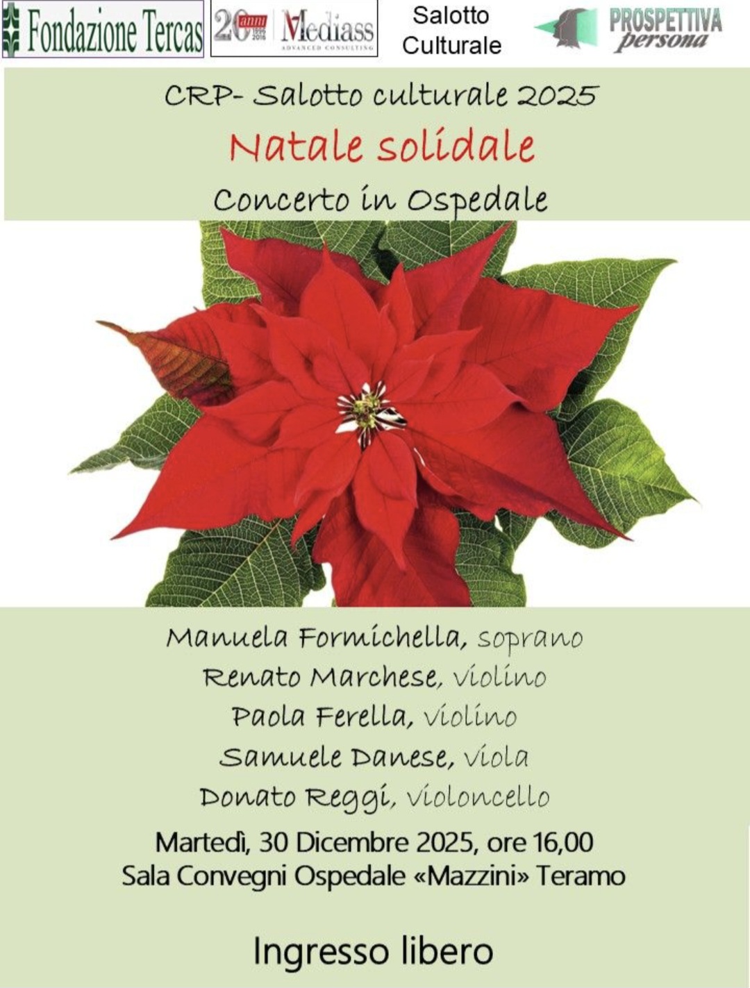 Musica e solidarietà al “Mazzini”: concerto di Natale per i pazienti e il personale sanitario