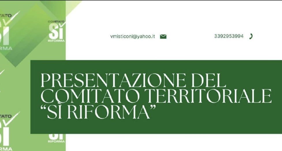 Teramo, il Comitato “Sì Riforma” presenta il coordinamento territoriale