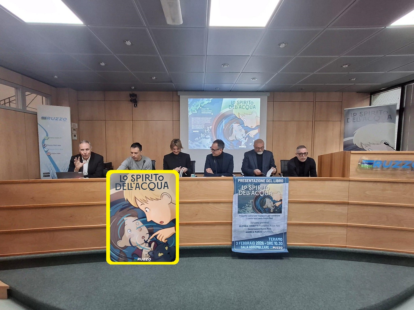 “Lo spirito dell’acqua”, il fumetto del centenario Ruzzo Reti che unisce memoria, scienza e futuro. Dal libro alla realtà attraverso il QR code
