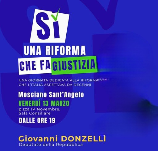Incontro pubblico a Mosciano Sant’Angelo sulla riforma della giustizia