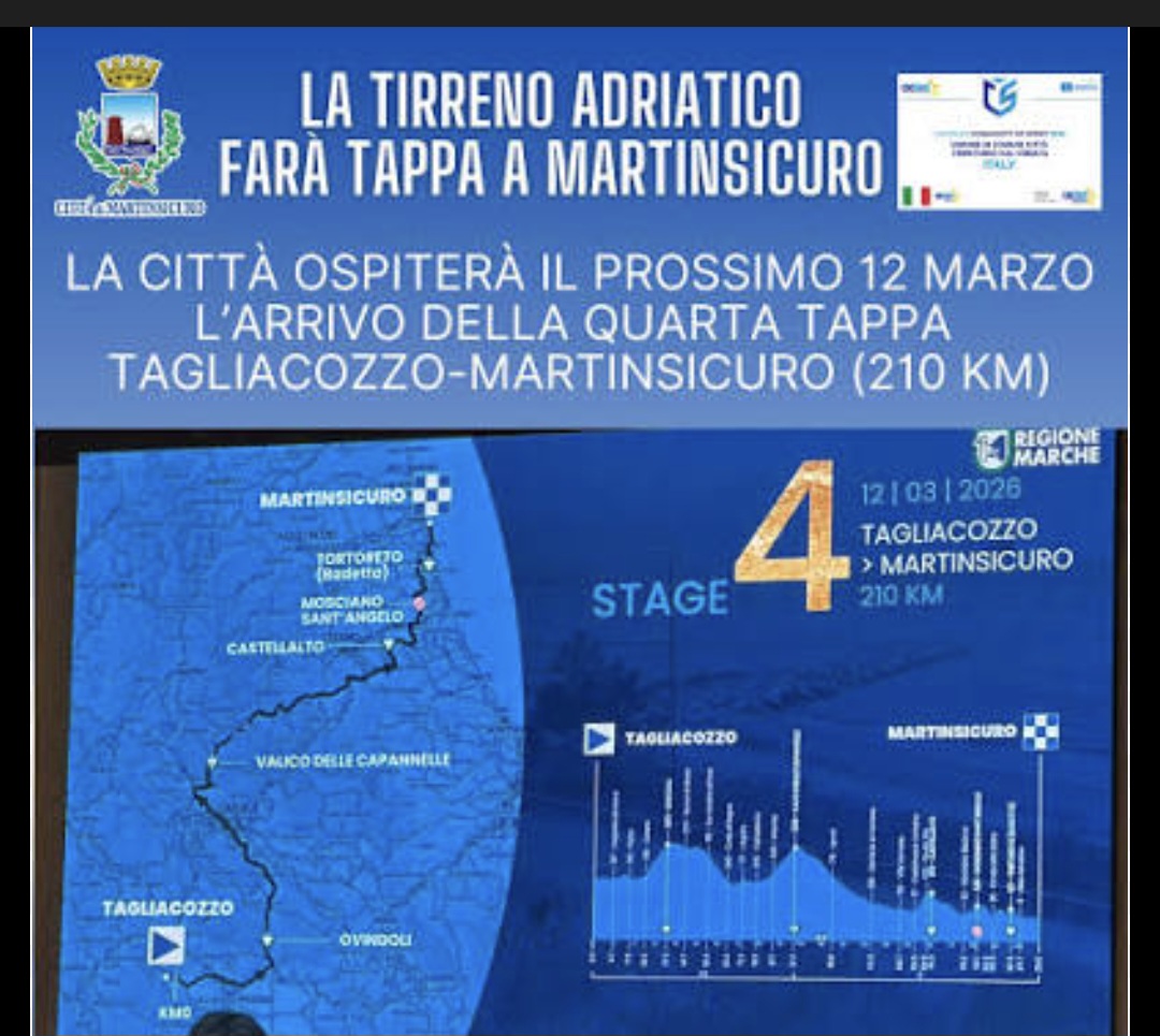 Ciclismo: Tirreno-Adriatico, Da Magliano a Martinsicuro in due tappe
