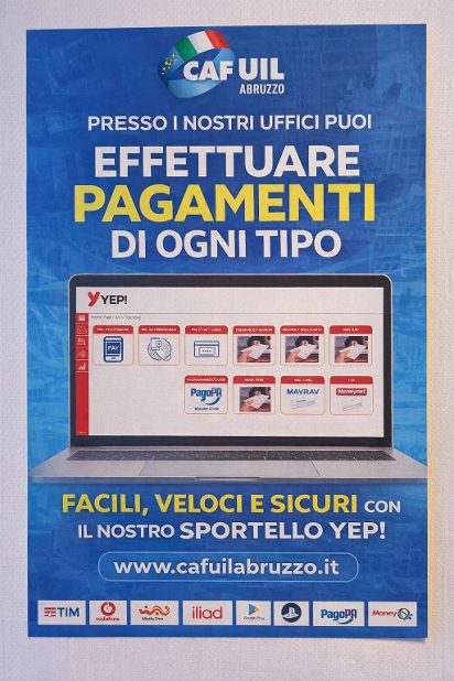 Caf Uil Abruzzo, attivo il nuovo sportello pagamenti per gli utenti