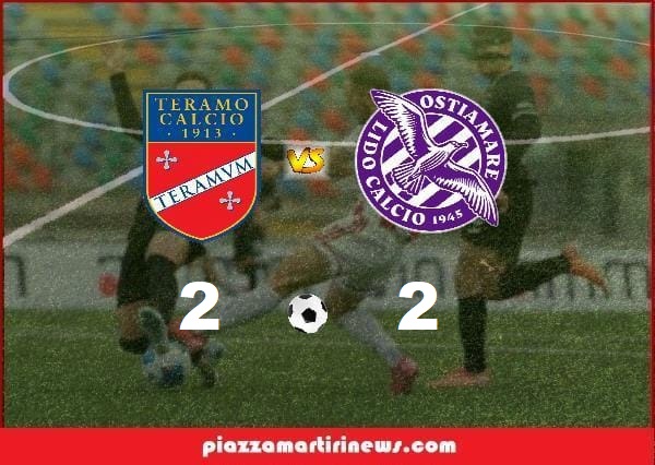 Teramo vs Ostiamare. Il diavolo recupera e pareggia: 2-2