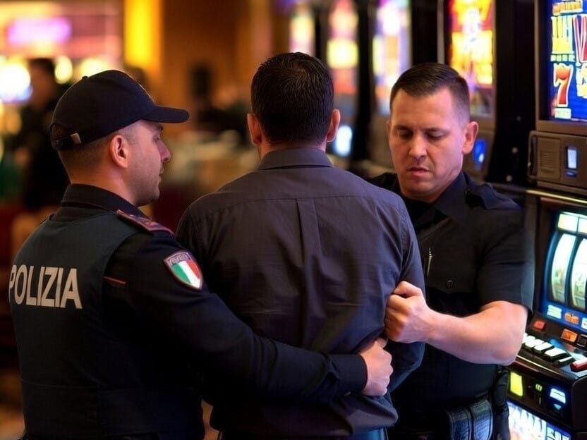 Perde 1500 euro alle slot e dà in escandescenza. fermato con spray e il taser