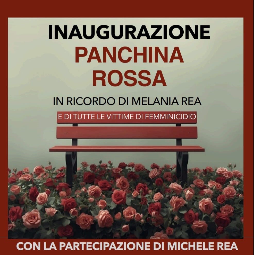 Una macchia rossa contro l’indifferenza: al Liceo “Milli” di Teramo una panchina per Melania Rea