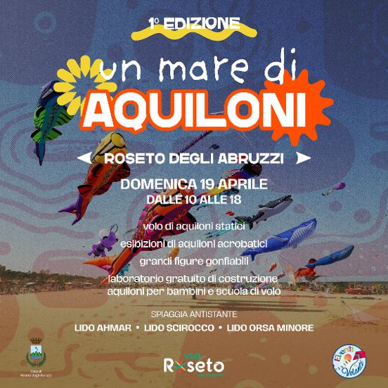 Aquiloni in volo a Roseto per la prima edizione dell’evento