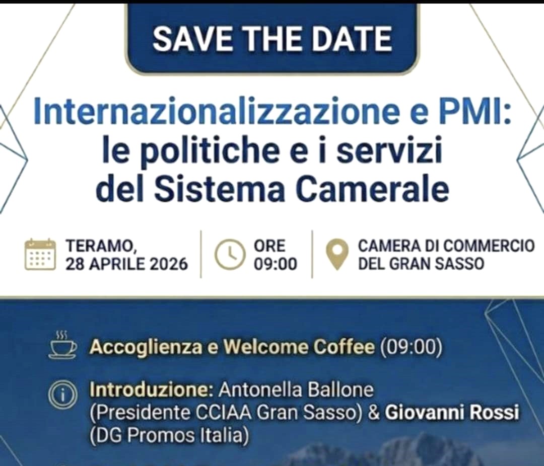 PMI e mercati esteri, a Teramo l’incontro con Promos Italia e Unioncamere