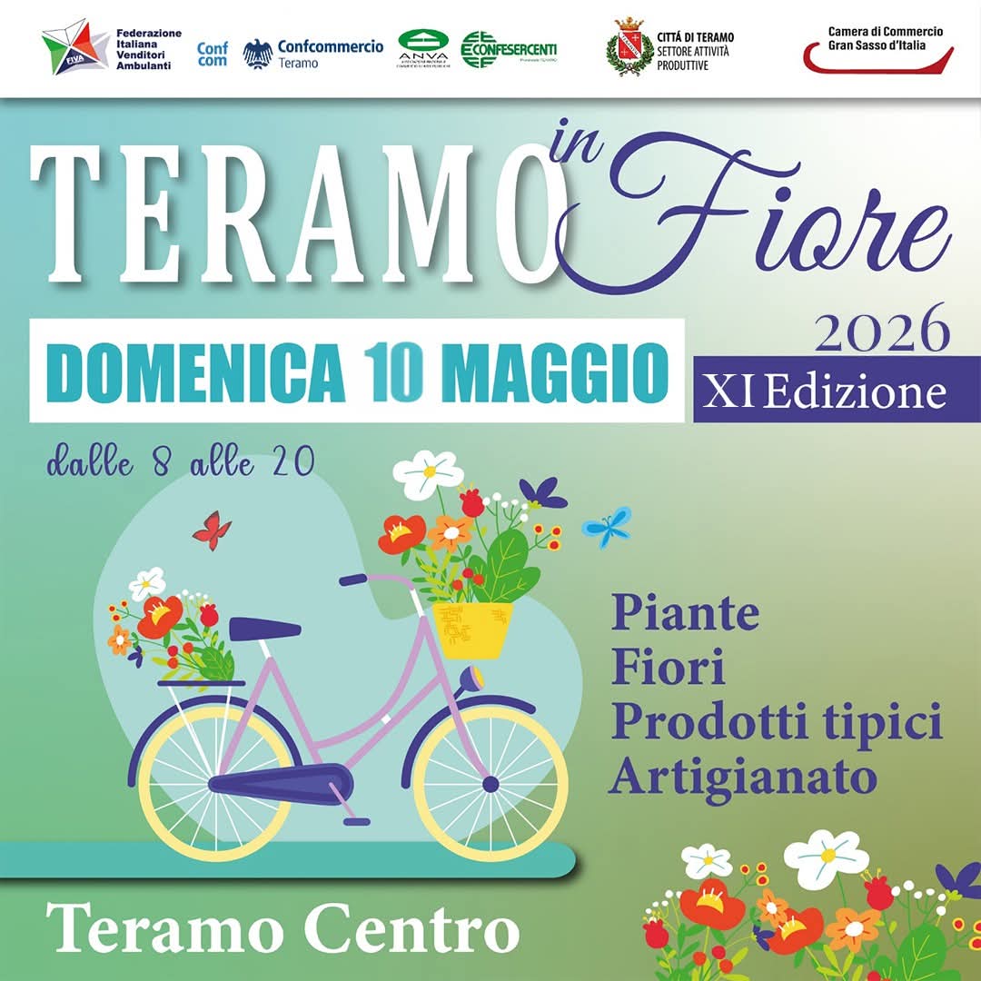 Domani il ritorno di Teramo in Fiore tra piante, artigianato e prodotti locali