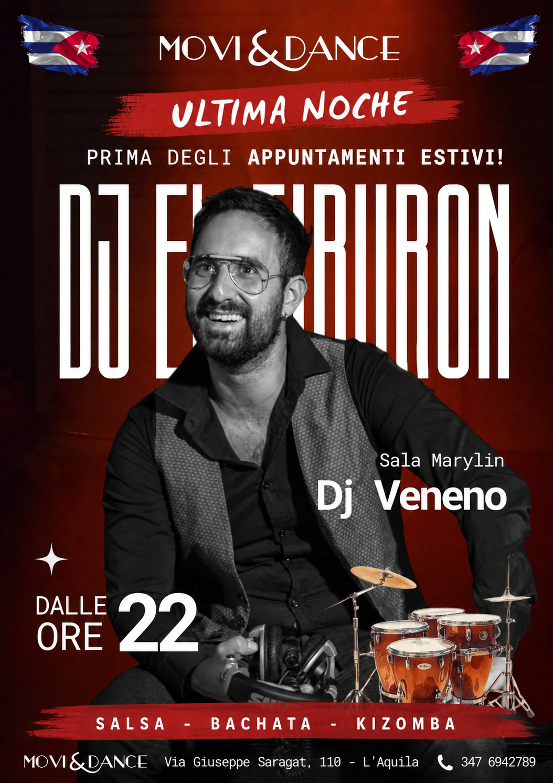 “Ultina Noche”. Festa caraibica il 30 maggio all’Aquila