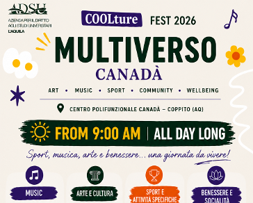 ADSU: COOLture Fest 2026, al via “Multiverso Canadà” tra musica, sport e creatività