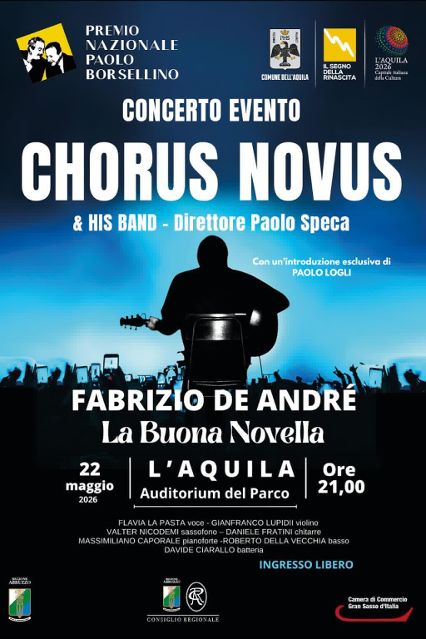 “Capaci di denunciare”: In memoria della strage di Capace evento all’Aquila con la Chorus Novus di Teramo