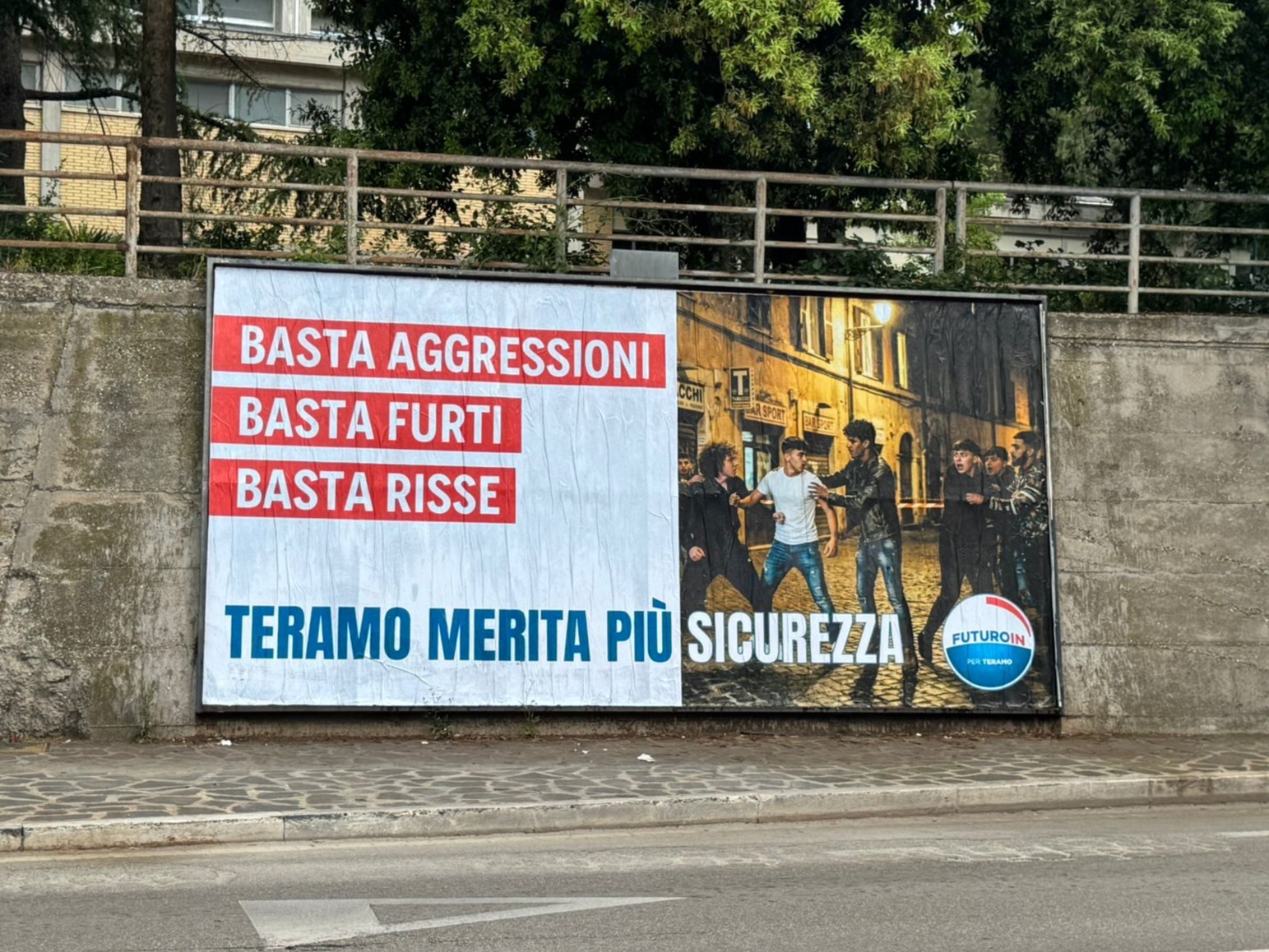 Teramo.”Basta aggressioni, basta furti, basta risse. Teramo merita più sicurezza”: il manifesto 6×3 di Futuro In