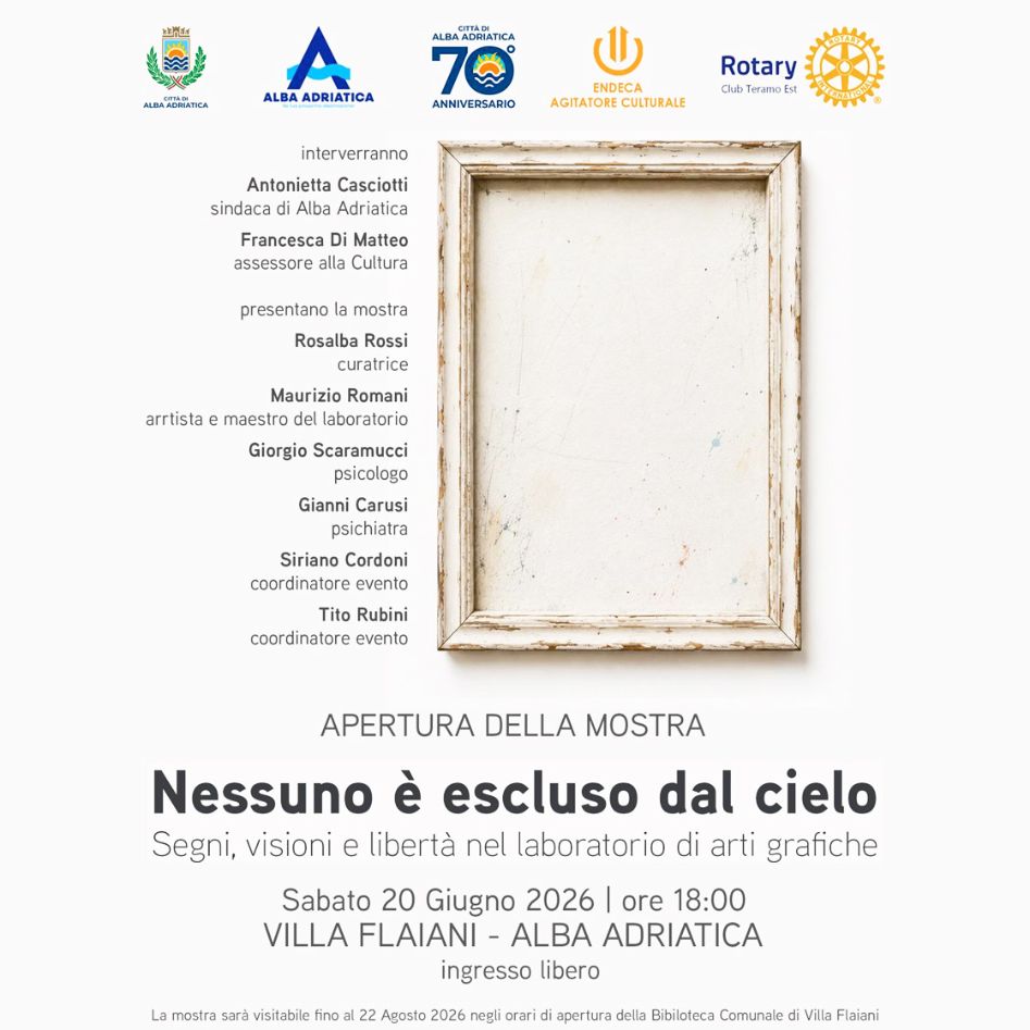 Mostra “Nessuno è escluso dal cielo” alla Biblioteca di Villa Flaiani di Alba Adriatica