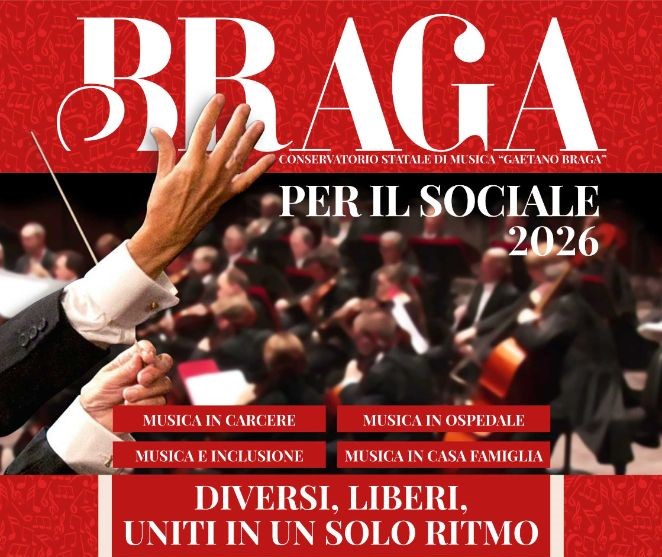 Braga per il Sociale 2026: “Diversi, Liberi, Uniti in un solo ritmo”. sabato concerto in Largo Melatino